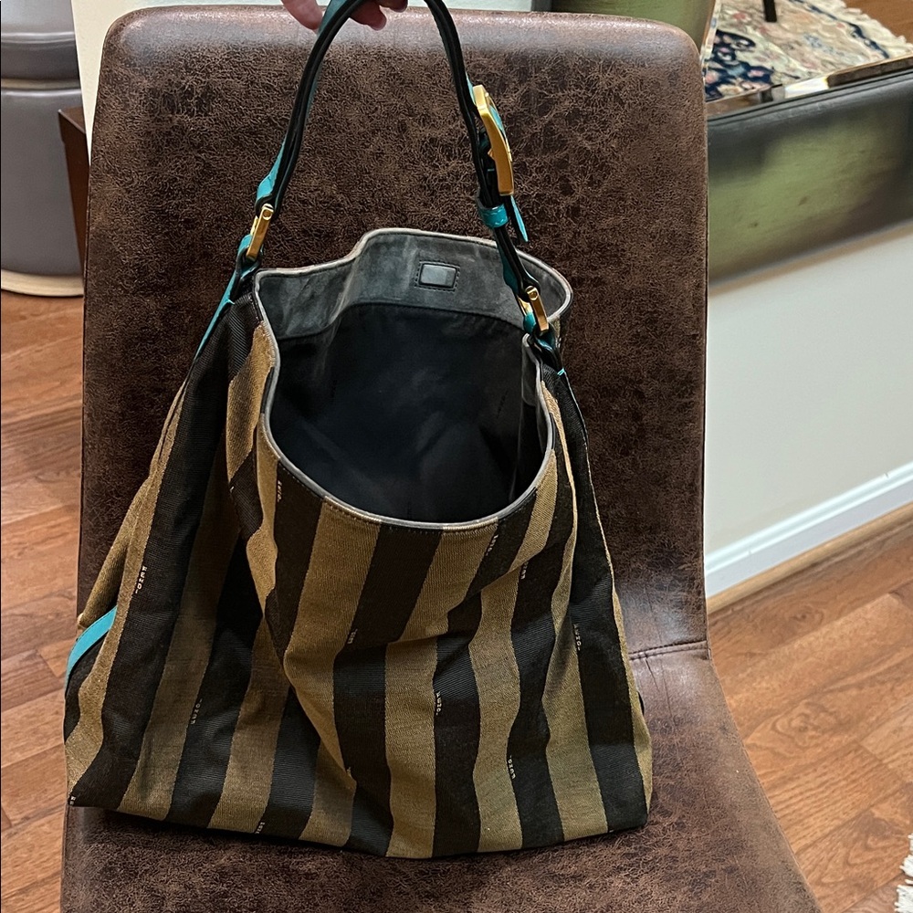 Fendi Gray and Black Interior Bag